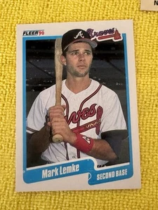 1990 Fleer - #587 Mark Lemke MINT Card With 2 Errors MINT CONDITION RARE - Picture 1 of 5