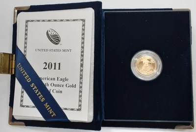 Moneda de $5 American Gold Eagle 2011-W 1/10 OZ prueba en OGP Foto 1 de 4