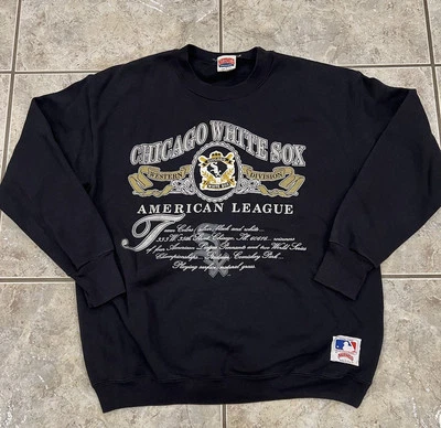 Sudadera De Colección Años 90 Y2K Adulto XL Nuez Moscada Chicago Medias Blancas MLB Negra Crew Foto 1 de 4