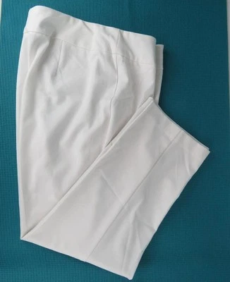 Investments II Pull On Pants Women Sz 18WS Elastic Waist White Slacks Flat Front - Image 1 of 4