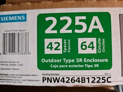 Interruptor principal exterior Siemens 225A 42/64  Foto 1 de 3