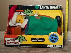 Animated Sleeping Snoring Santa Homer Simpson Gemmy 2004 - Picture 1 of 10