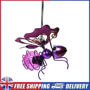 Solar Iron Insect Statue w/ LED Fairy Light Hanging Bee Light for Garden(Purple) - Picture 1 of 12