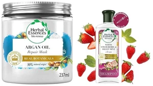 Herbal Essences White Strawberry Shampoo 240ml and Argan Oil Hair Mask 237ml - Picture 1 of 2
