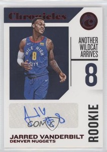 2018 Panini Chronicles Signatures Red Jarred Vanderbilt #RC-JVB Rookie Auto RC