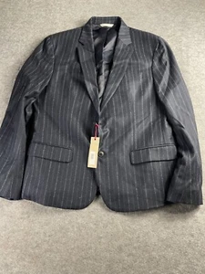 NEW $398 Banana Republic Tessuto Maruzotto Slim Fit Blazer Navy Gray Stripe 42R - Picture 1 of 12