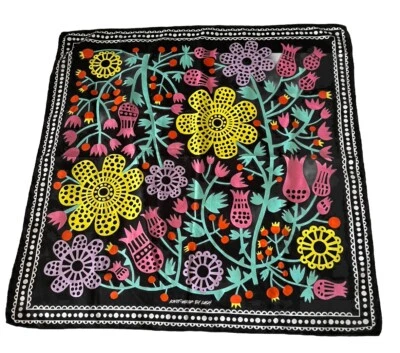 Envoltura de nudo exuberante Calavera Vibe multicolor 100 % poliéster reciclado cuadrado grande Foto 1 de 4