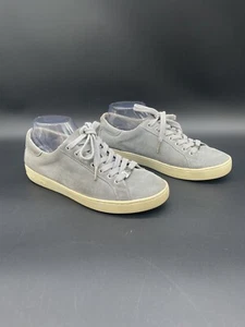 Michael Kors Shoes Womens 9 Gray Suede Leather Sneakers Comfy Low Top Silver - Picture 1 of 9
