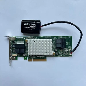 Adaptec ASR-81605ZQ 12G SAS 16-Port 1GB Cache PCIe x8 RAID Controller w/ Battery - Picture 1 of 5