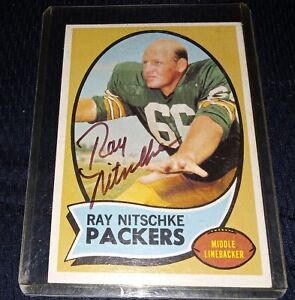 1970 Topps - #55 Ray Nitschke Autographed. 