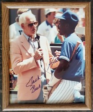 Jack Buck Shawon Dunston Autograph 8x10 Photograph MLB Chicago Cubs Cardintals