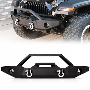 Steel Front Bumper w/LED Light Fits 07-24 Jeep Wrangler JK/JL 20-24 Gladiator JT - Picture 1 of 12