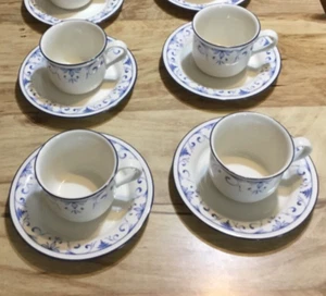 5 tazas y platillos Lenox Chinastone patrón azul rural - Imagen 1 de 4