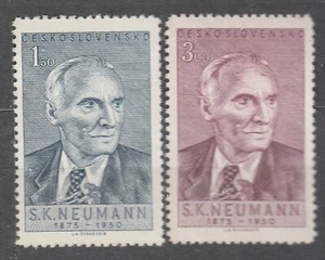 CZECHOSLOVAKIA 1950 SC#414/15 **MNH pair, 75th birthday S.K. Neumann, poet. - Imagen 1 de 1