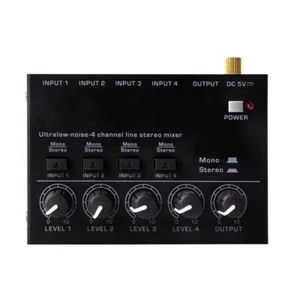Ultra Compact Audio Mixer 4 Channel Professional Sound Mixer 4 Stereo RCA Input - Bild 1 von 11