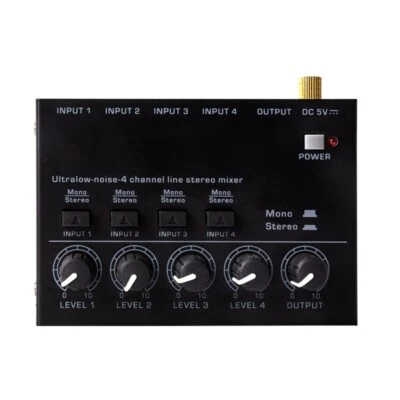 Ultra Compact Audio Mixer 4 Channel Professional Sound Mixer 4 Stereo RCA Input - Bild 1 von 4
