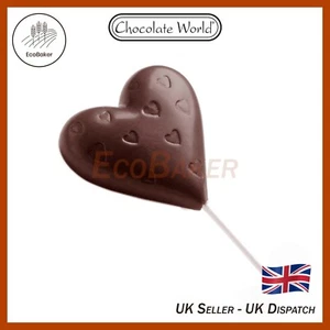 CW1480 Chocolate World Professional Polycarbonate Lollipop Heart Mould - Picture 1 of 4