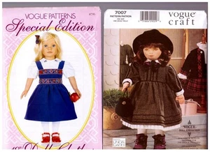 VOGUE 7007 Olivia & Clothes & 821 Dress PATTERNS Fit 18" American Girl Doll - Picture 1 of 1