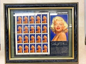 1995 LEGENDS OF HOLLYWOOD U.S. STAMPS SHEET OF 20 MARILYN MONROE FRAMED - Picture 1 of 5