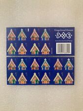 BOOKLET of 20 USPS Holiday Gingerbread Houses Self-Adhesive Stamps 1x SHEET PANE