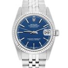 Rolex Datejust 31mm Blue Index Dial Stainless Steel Watch W/G Bezel Circa 1997