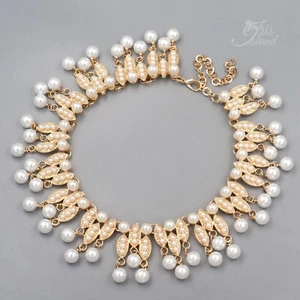Mujeres Oro Perla Dijes Cuello Gargantilla Collar Rugiente Años veinte Diseño Joyería 7 - Imagen 1 de 7