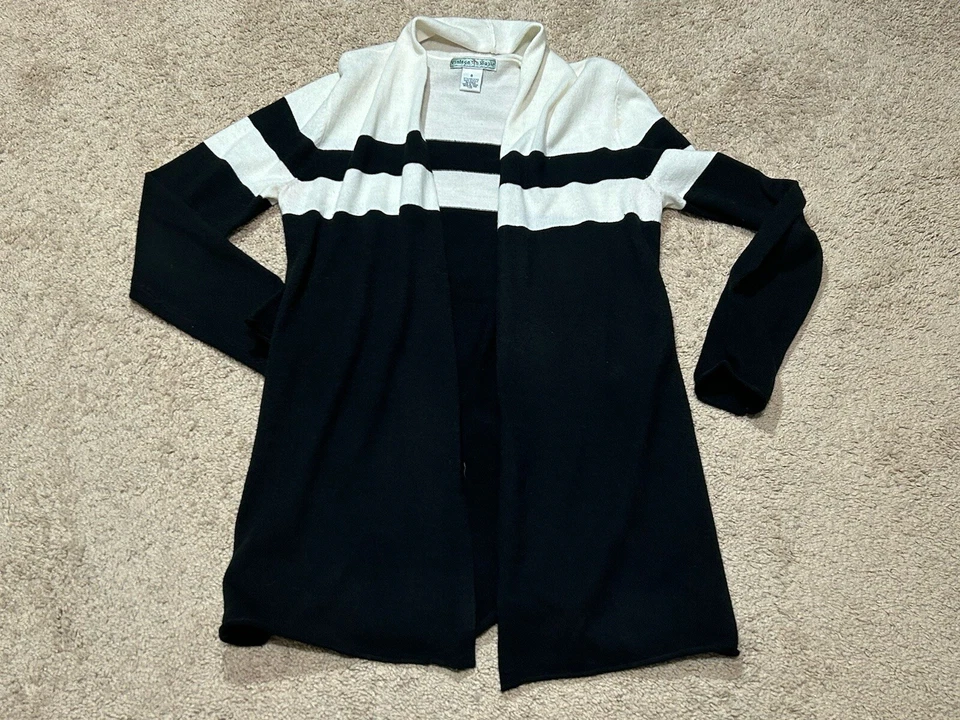 Camisa/cardigan vintage & Suzie para mujer talla pequeña multicolor a rayas clásico Foto 1 de 4