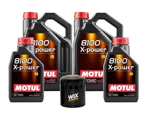 12L Motul 8100 X-POWER 10W60 Wix Filter Motor Oil Change Kit API SN - Picture 1 of 1