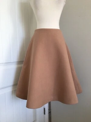 MIU MIU BY PRADA TAN VIRGIN WOOL THICK FABRIC SKIRT SIZE IT 36 MADE IN ITALY - Image 1 of 4