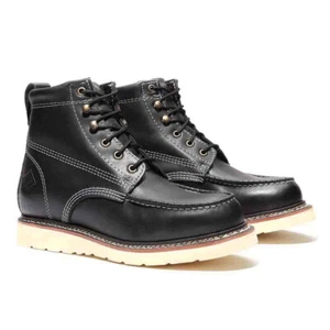 Bonanza Frontier Classic 6-Inch Black Moc Toe Boots - Picture 1 of 8