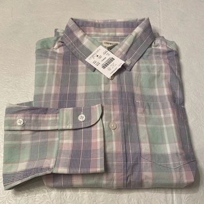 Camisa Crewcuts Niños Talla 10 Manga Larga Flex Thompson Abotonada - Verde/Púrpura Foto 1 de 3