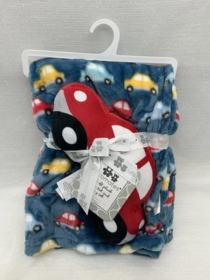Cribmates Plush Car Baby Blanket Toy Set Blue Red Soft Fleece Boy Crib Mates NWT - Image 1 of 4