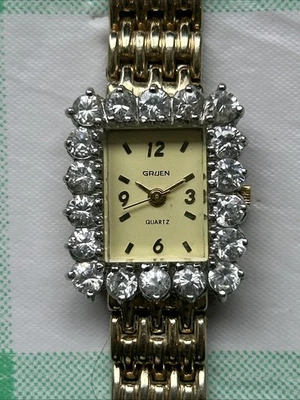Reloj de cuarzo para mujer Gruen Gem bisel tono dorado Foto 1 de 4