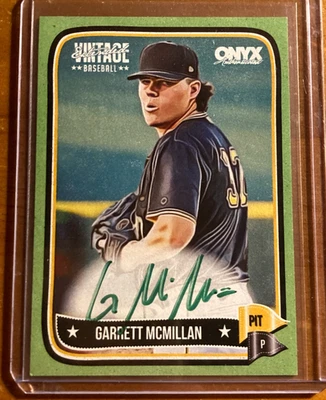 2024 Onyx Vintage Auto Garrett McMillan /50 #VAGAMC Green Autograph - Image 1 of 2