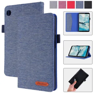 Card Holder Tablet Canvas Flip Cover Case For Lenovo Tab M7 3rd Gen TB-7306F 7'' - Picture 1 of 17