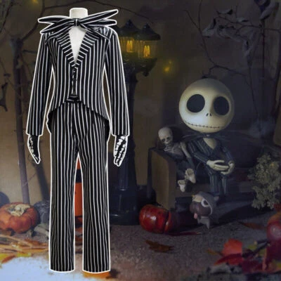 The Nightmare Before Christmas Jack Skellington Costume Oufits Cosplay Full Set - Image 1 of 4