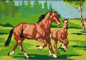 Almohada decorativa de pared yegua y potro para caballo ecuestre 17,5""x13,5"" reposapiés - Imagen 1 de 6