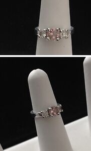Women's pink and white Crystal ring