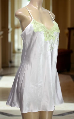 Camisola para mujer Jones New York ropa de dormir satinada blanca talla M Foto 1 de 4