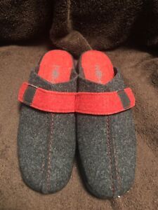 Rohde Ladies Slippers House Shoes Soft Felt Grey/Red EU 39