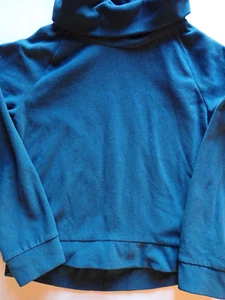 Girls Old Navy Size XL 14 Long Sleeve Sweatshirt Fleece Top High Neck Shirt Teal - Picture 1 of 11