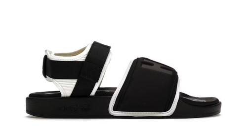 Sandali Adidas x Pharrell Williams Adilette 2.0 da uomo taglia 12 #GZ1892 neri bianchi