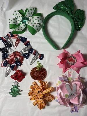 Lote Surtido Bebé Niño Niña Vacaciones Lazo Clips Diadema Halloween Navidad Foto 1 de 4