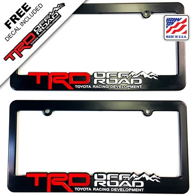 TRD-License-Plate-Frame-Toyota-TRD-Offroad-Tacoma-FJ-Cruiser-4x4-off-road-Rally - Image 1 of 4