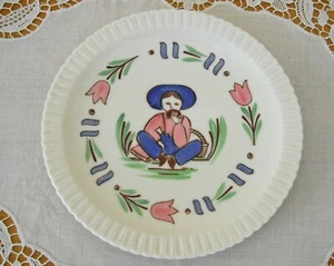 Plato vintage de 6 1/4" de arte popular de Siracusa China Lancaster tulipanes holandeses pintado a mano - Imagen 1 de 3