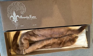 NIB Vintage Mink 2 Fur Head Neck Scarf Wrap Stole Old Hollywood Style ~42” - Picture 1 of 11