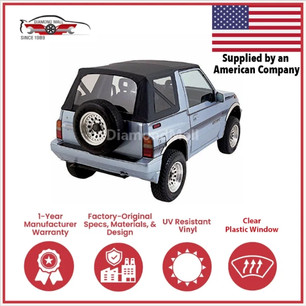 Se adapta a Suzuki Sidekick Geo Tracker Vitara 1986-1994 techo de repuesto negro (claro) Foto 1 de 3