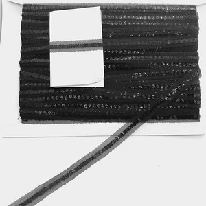 1m black sequin braid net trimming ribbon 15mm wide - Picture 1 of 1