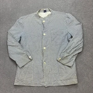 VINTAGE French Jacket Adult Medium White Blue Workwear Canvas Chore Outdoor Men - Picture 1 of 8