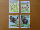 Kongo 4 Briefmarken  mit Tiermotiven gestempelt